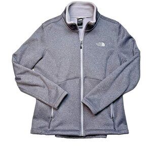 North Face Womens Fleece Lined Jacket Size L, Fitted Smooth Outer Shell Full Zip